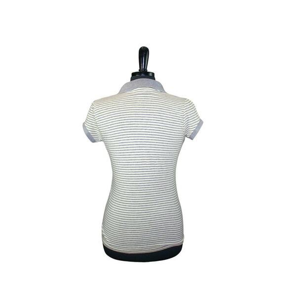 A.N.A. Striped Polo Top Henley Popover Y2K Twilight 2000s Preppy S - Picture 2 of 4